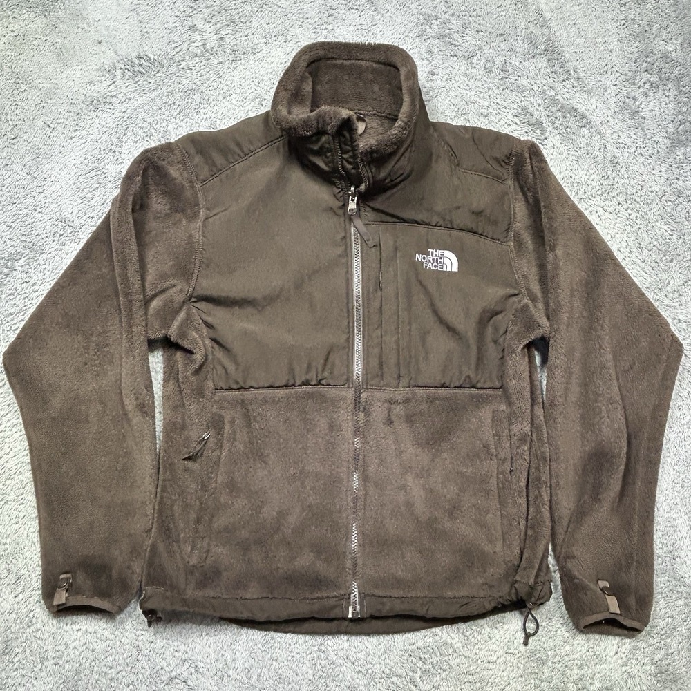 The North Face Denali Jacket Women M Brown Polartec Fleece Full Zip Outdoor EUC